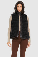 Orolay-Casual Fleece Down Vest-#color_Black