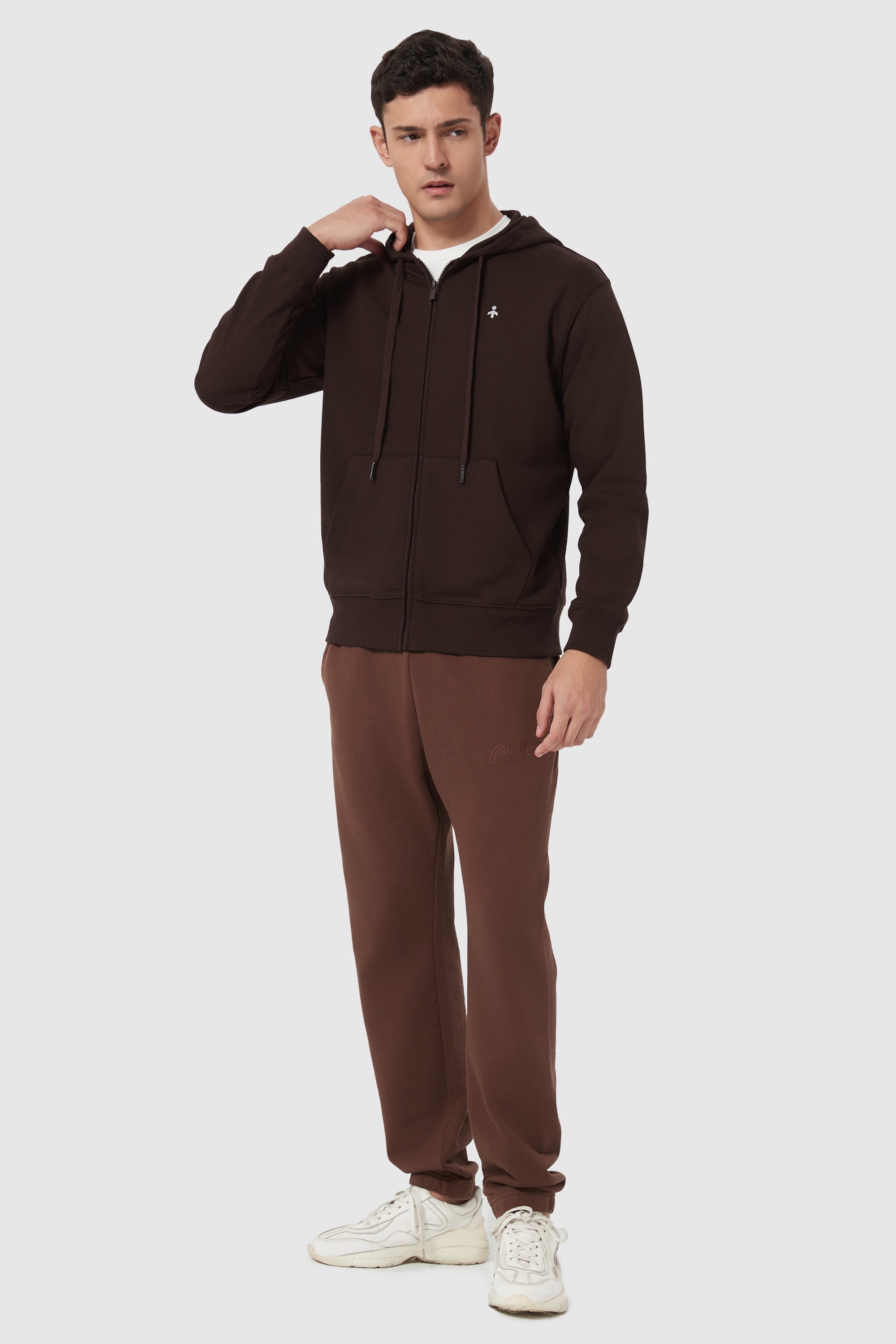 Orolay-Casual Full-Zip Hoodie-Image 2 of Casual Full-Zip Hoodie - #color_Emperador