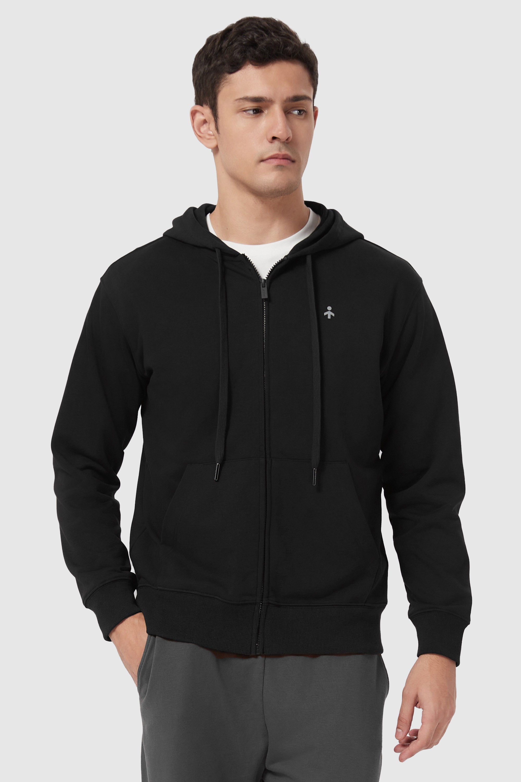 orolay Casual Full-Zip Hoodie - #color_black