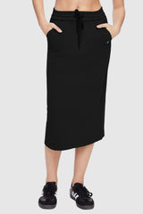 Orolay-Casual High Waisted Midi Skirt-Image 1 of Casual High Waisted Midi Skirt - #color_Ink