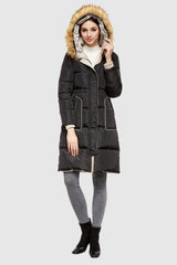 Orolay-Casual Long Hooded Down Coat-#color_Black