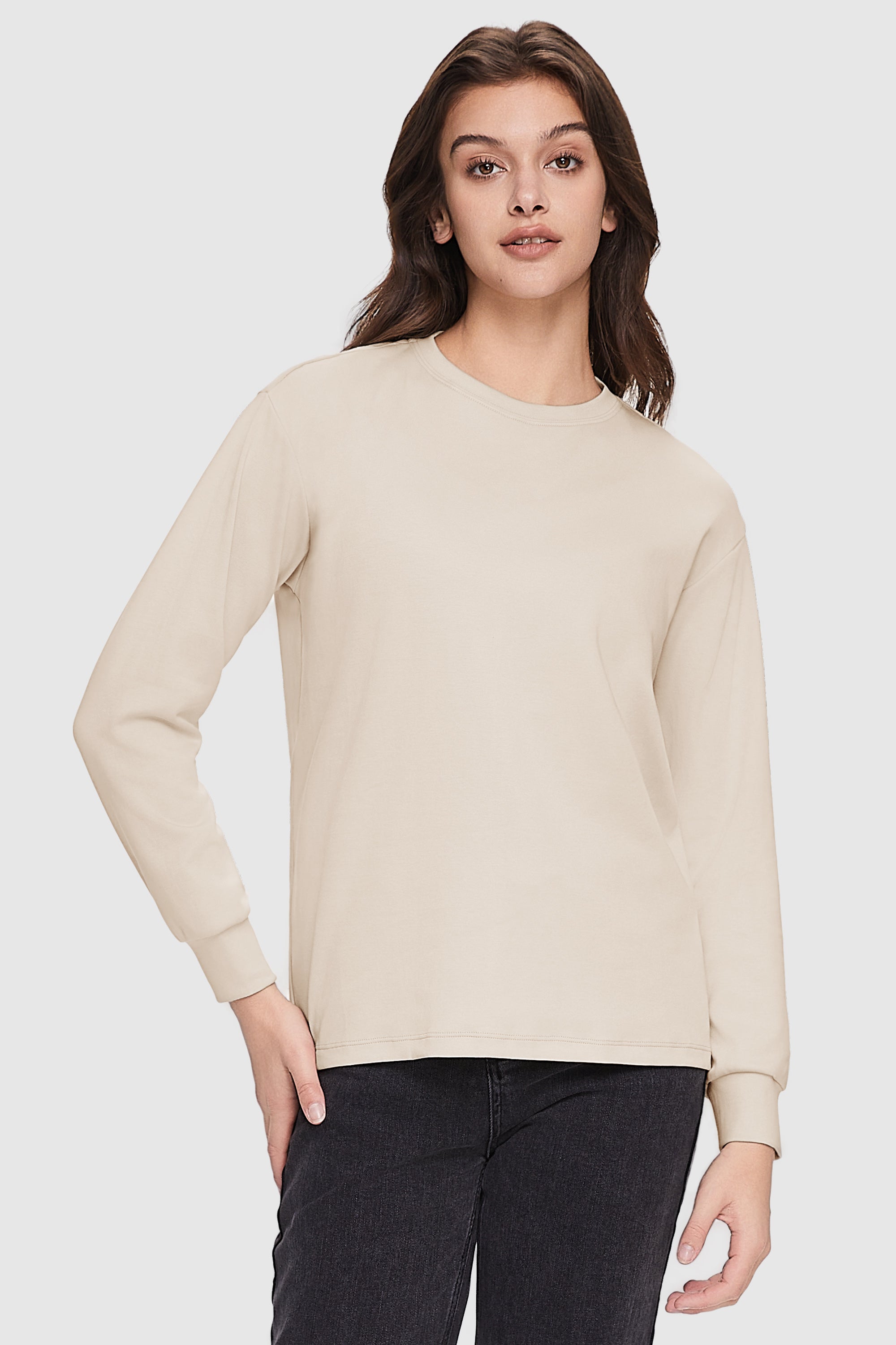 Orolay-Casual Long-Sleeve Shirt-Image 1 of Casual Long-Sleeve Shirt from Orolay - #color_Beige