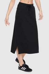 Orolay-Casual Midi Skirt-Image 2 of Causal High Waist Long Skirt - #color_Ink