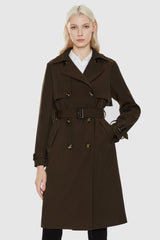 Orolay-Classic Double-Breasted Lapel Trench-#color_Fudge