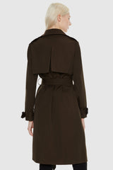 Orolay-Classic Double-Breasted Lapel Trench-#color_Fudge