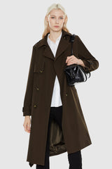 Orolay-Classic Double-Breasted Lapel Trench-#color_Fudge