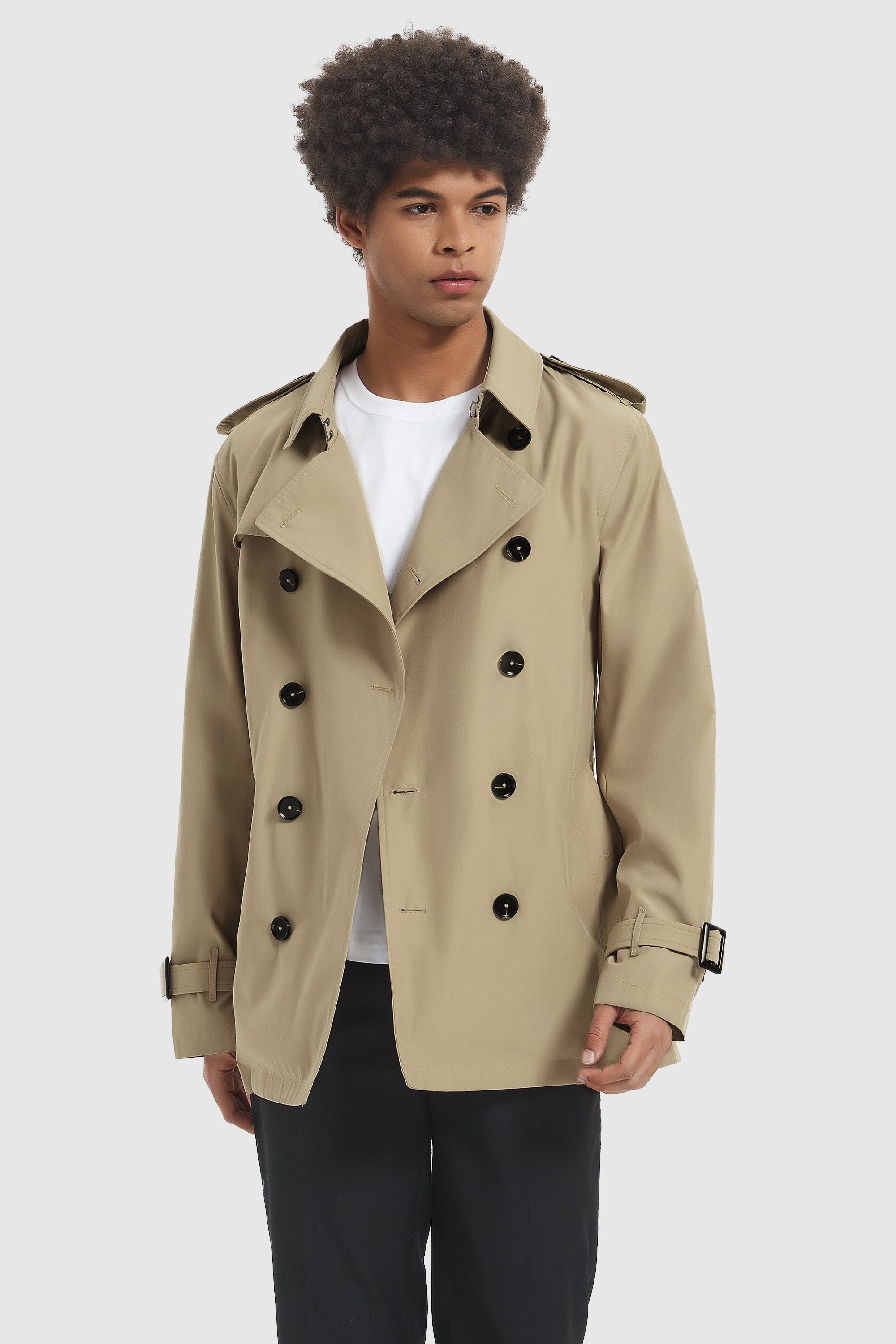 Orolay-Classic Double-Breasted Overcoat-#color_Khaki