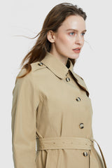 Orolay-Classic Windproof Belted Trench-#color_Frosted Almond