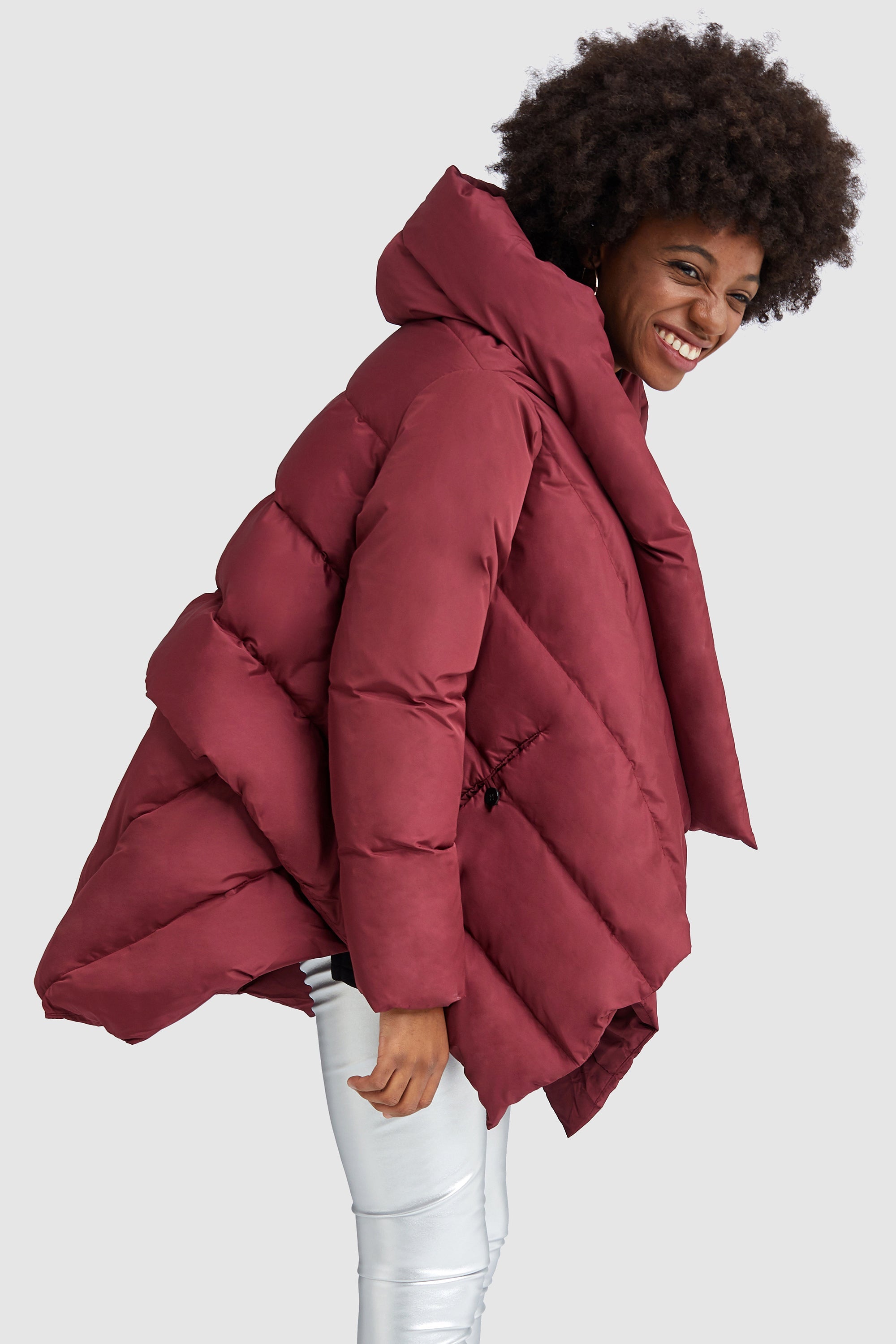 Orolay-Cloak Puffer Down Coat-#color_American Beauty