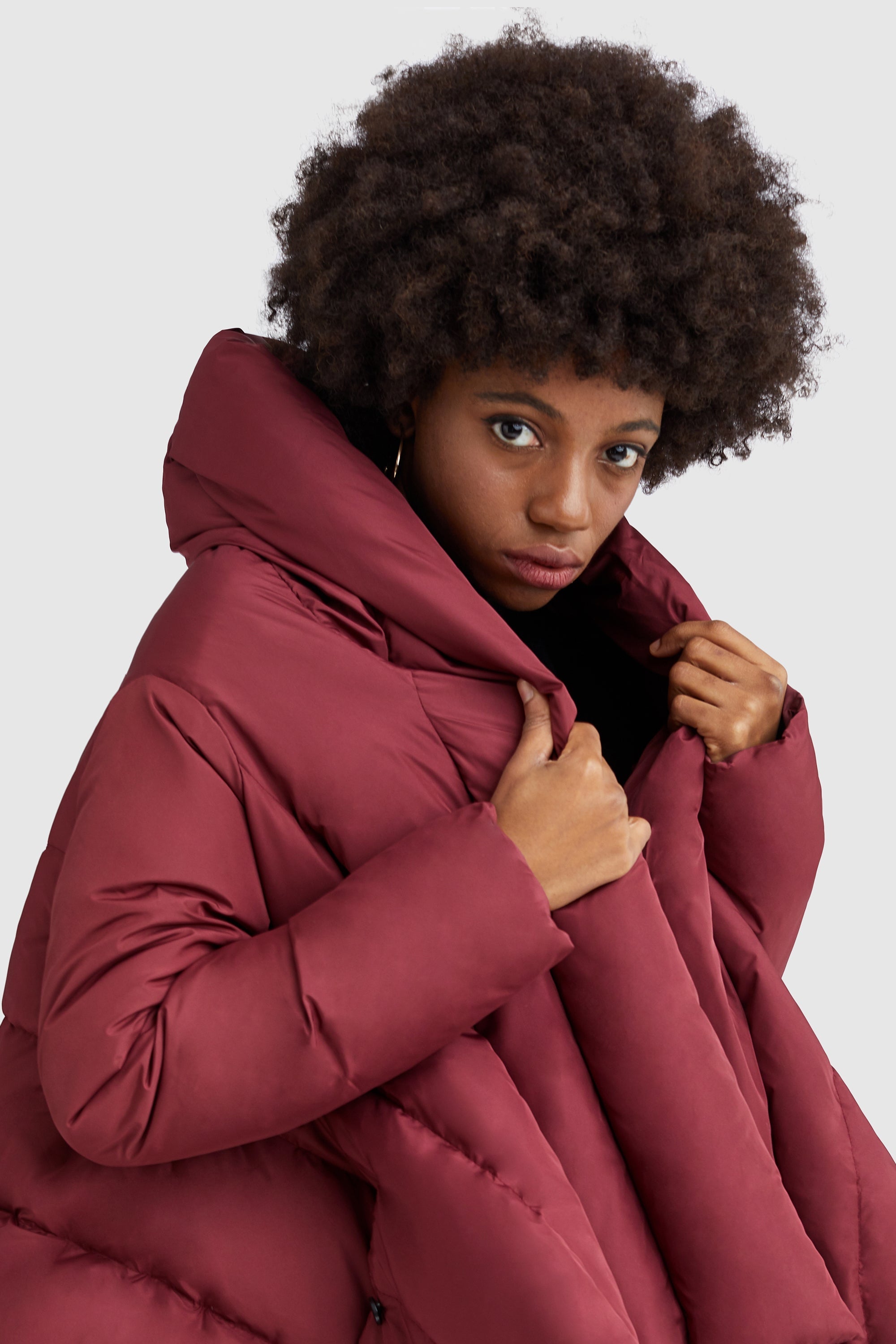 Orolay-Cloak Puffer Down Coat-#color_American Beauty