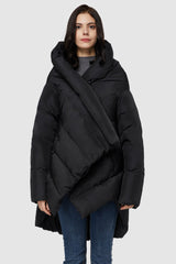 Orolay-Cloak Puffer Down Coat-#color_Black