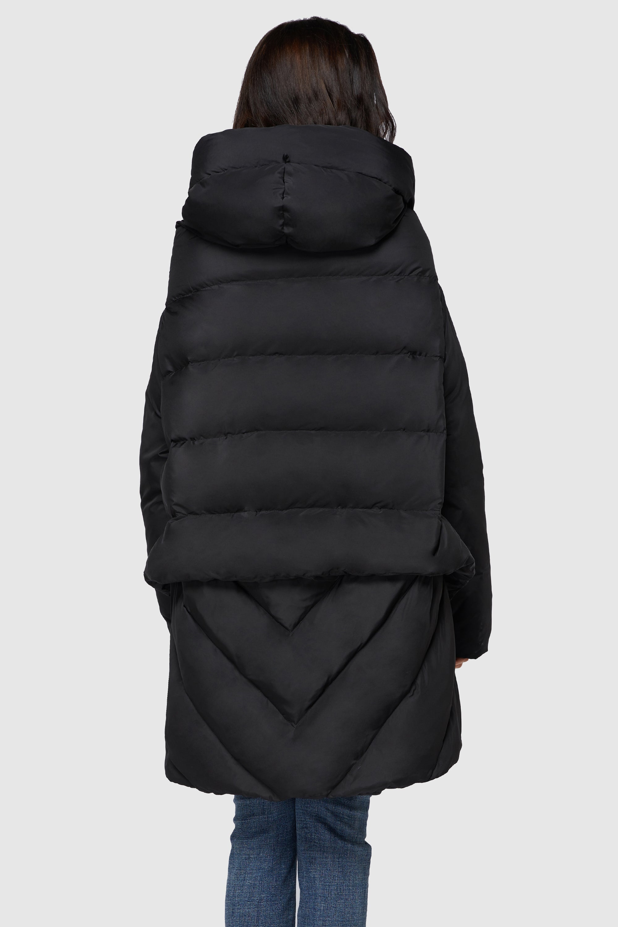 Orolay-Cloak Puffer Down Coat-#color_Black