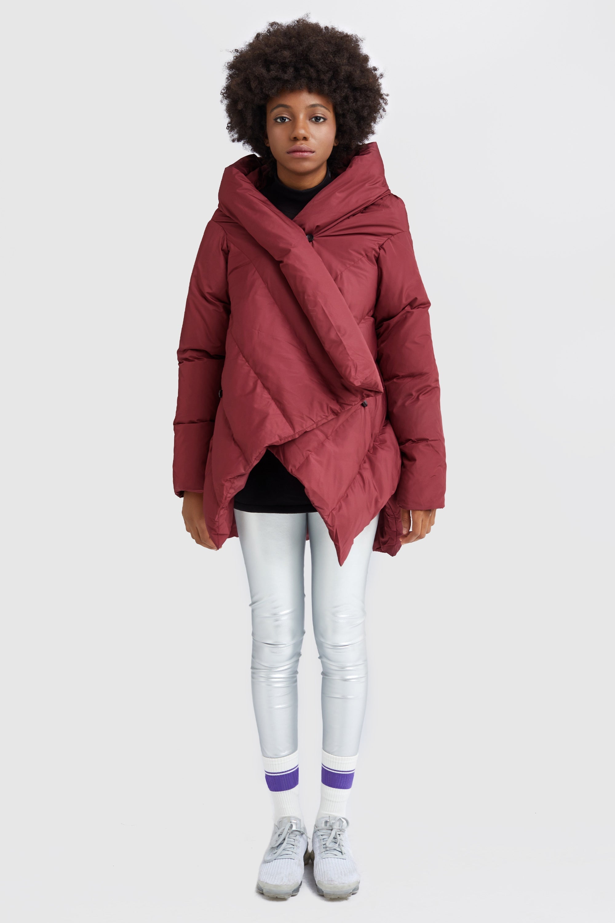 Orolay-Cloak Puffer Down Coat-#color_American Beauty