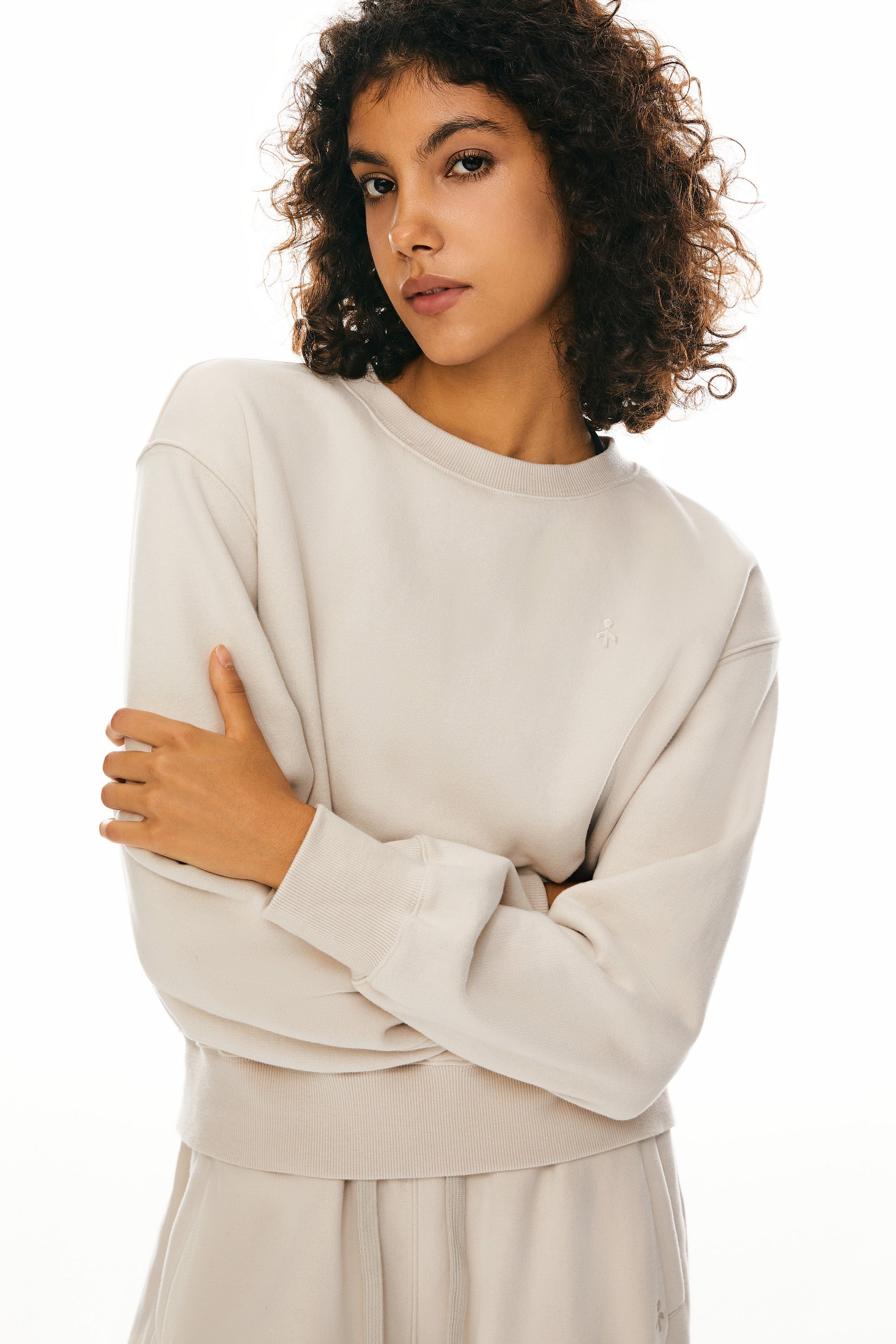 Orolay-Crewneck Fleece Sweatshirts-Image 4 of Crewneck Fleece Sweatshirts from Orolay - #color_Beige