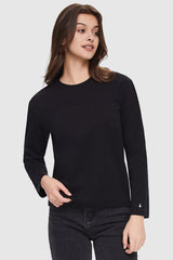 Orolay-Crewneck Long Sleeve Shirt-Image 1 of Crew Neck Long Sleeve Shirt from Orolay - #color_Ink