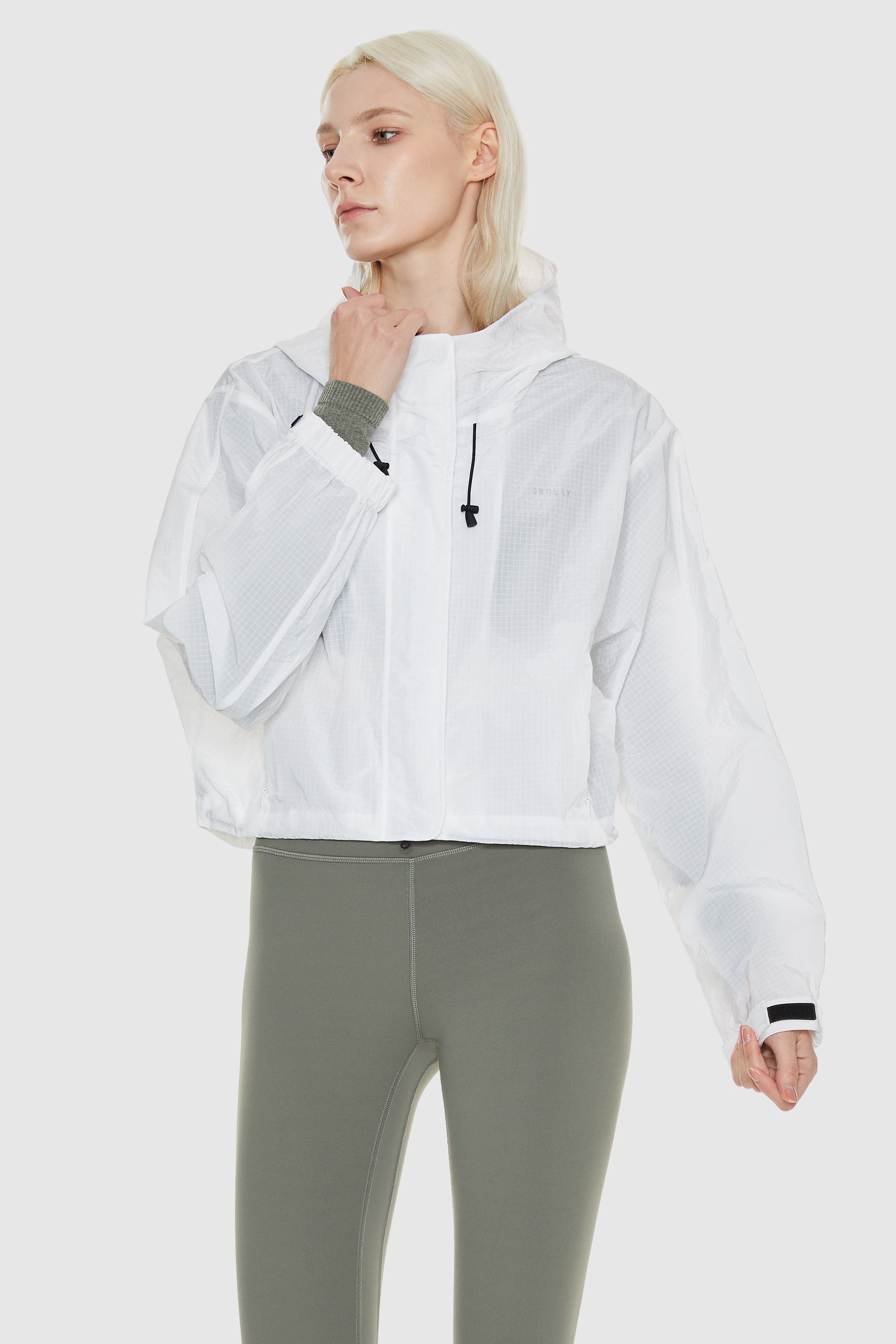 Orolay-Cropped Lightweight Jacket-#color_White