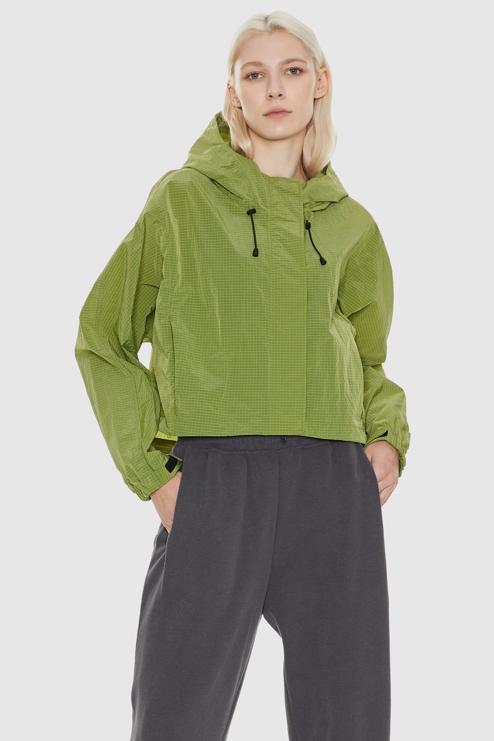 Orolay-Cropped Lightweight Jacket-#color_Green Oasis