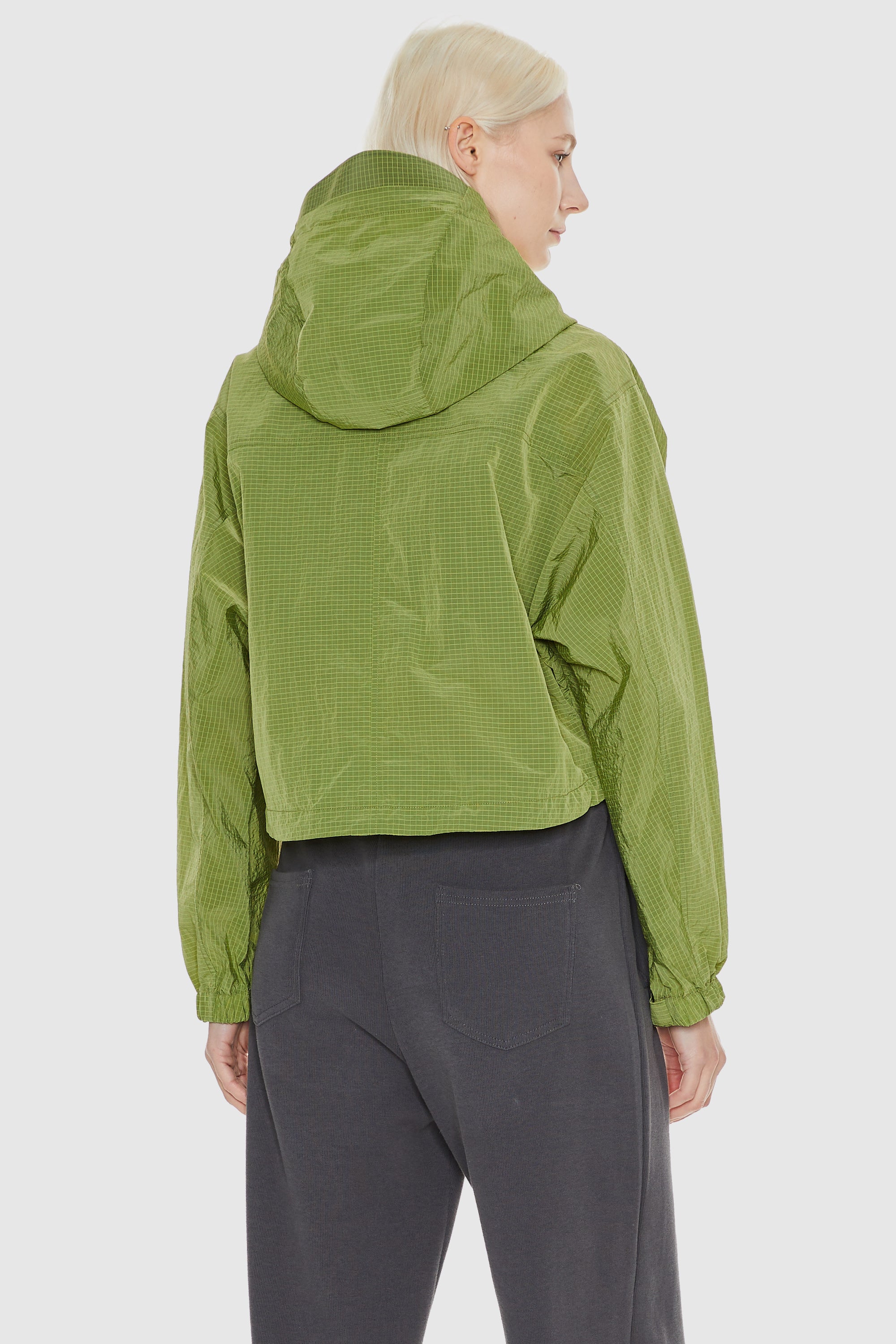 Orolay-Cropped Lightweight Jacket-#color_Green Oasis