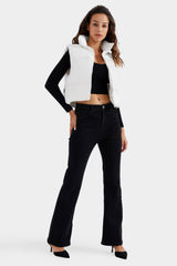 Orolay-Cropped Puffer Down Vest-#color_White