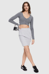 Orolay-Cropped Pullover Sweater-Image 2 of Cropped Pullover Sweater from Orolay - #color_Quiet Gray