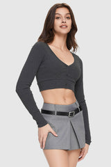 Orolay-Cropped Pullover Sweater-Image 1 of Cropped Pullover Sweater from Orolay - #color_Ink