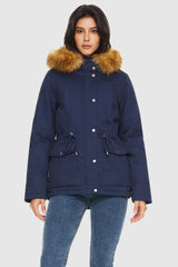 Orolay-Detachable Faux Fur Winter Parka Jacket-#color_Beacon Blue