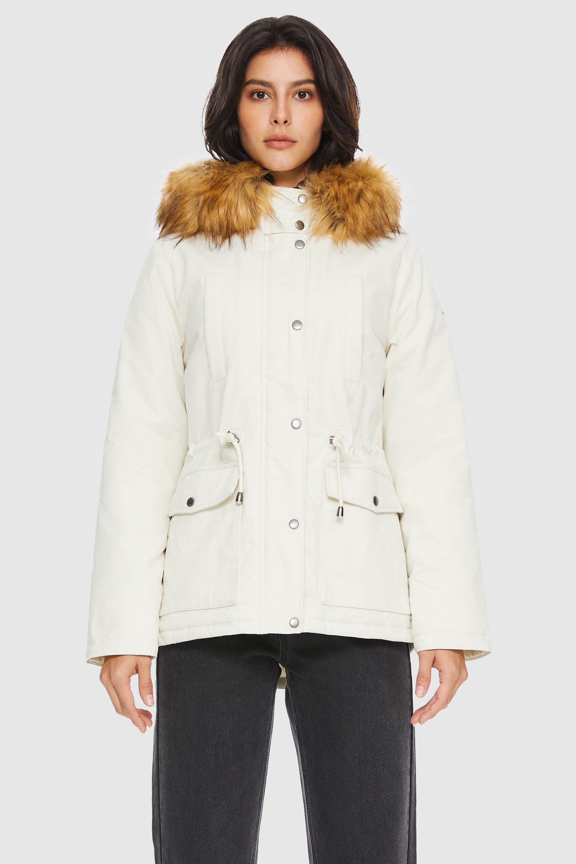 Orolay-Detachable Faux Fur Winter Parka Jacket-#color_Tofu