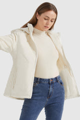 Orolay-Diamond Quilted Drawstring Waist Winter Coat-#color_White