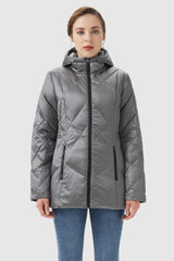 Orolay-Diamond Quilted Jacket with Hood-#color_Wild Dove