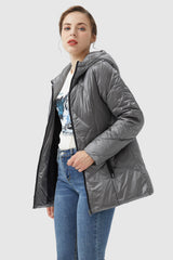 Orolay-Diamond Quilted Jacket with Hood-#color_Wild Dove