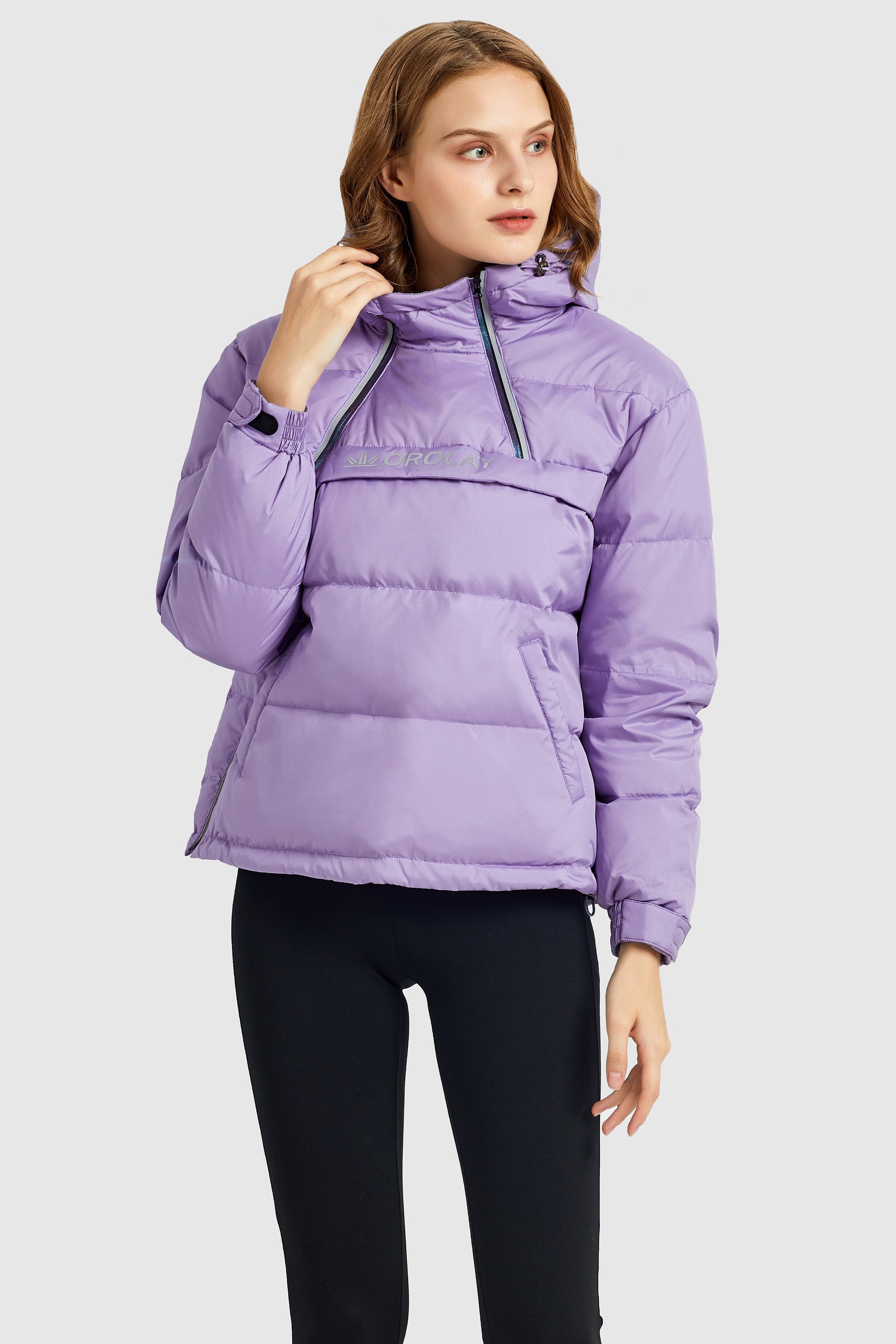 Orolay-Diamond Quilted Jacket with Hood-#color_Orchid Bloom