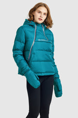 Orolay-Diamond Quilted Jacket with Hood-#color_Bluebird