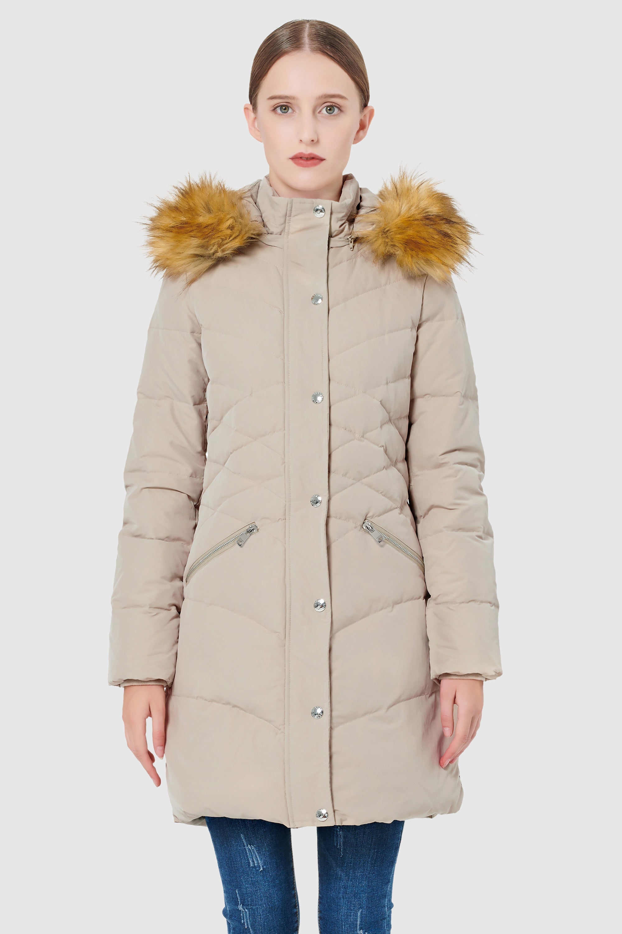 Orolay-Diamond Quilted Winter Down Coat-#color_Oat Milk