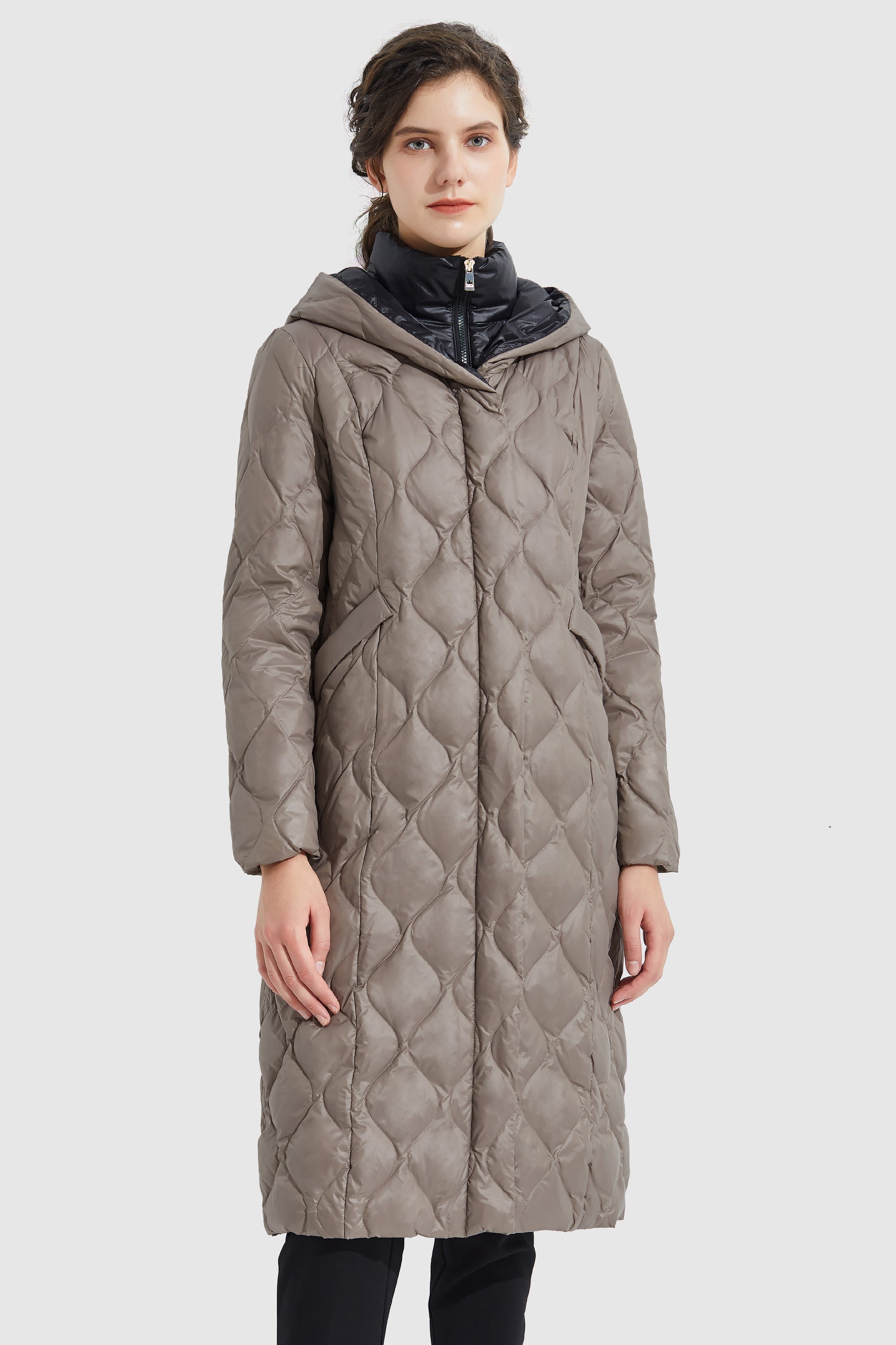 Orolay-Double Layer Removable Hood Down Coat-#color_Atmosphere