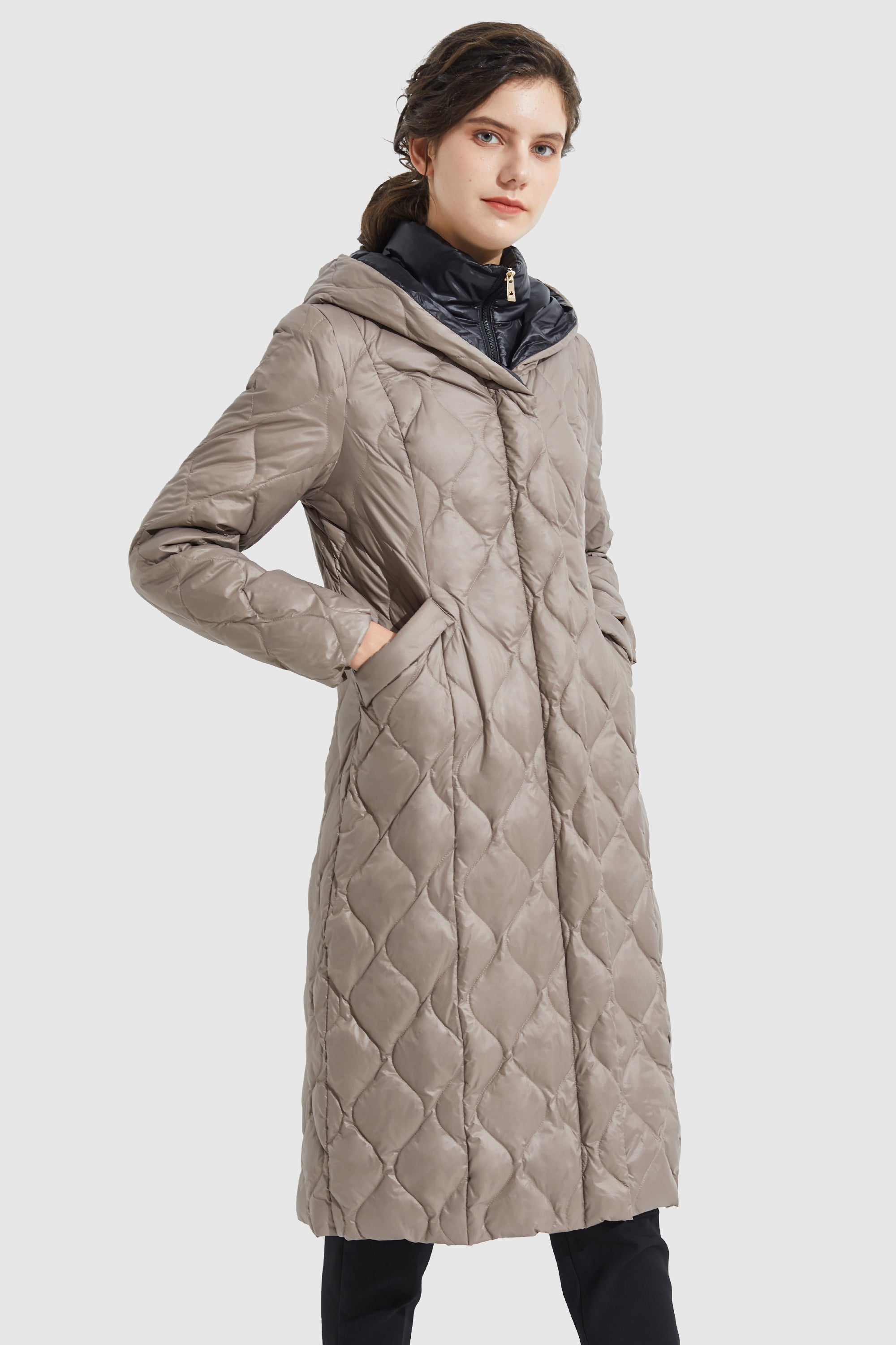 Orolay-Double Layer Removable Hood Down Coat-#color_Atmosphere