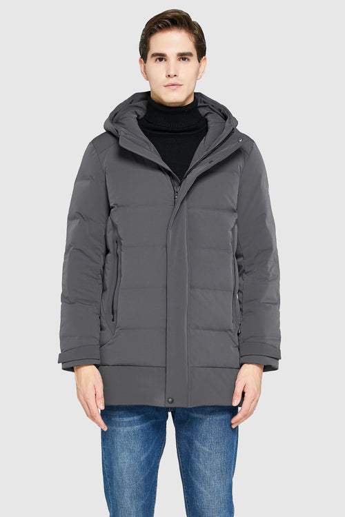 Orolay-Double Snap Thickened Down Jacket-#color_Quiet Shade