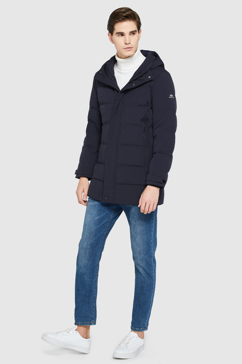 Orolay-Double Snap Thickened Down Jacket-#color_Night Sky