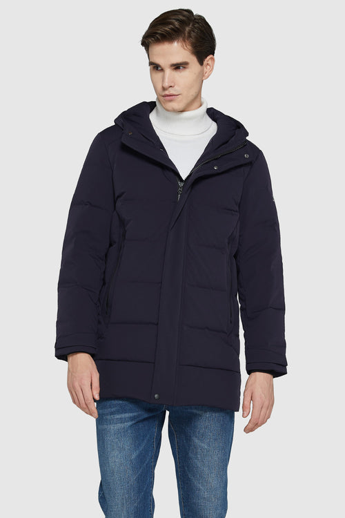 Orolay-Double Snap Thickened Down Jacket-#color_Night Sky