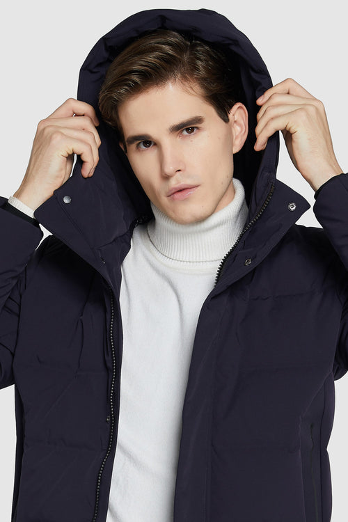 Orolay-Double Snap Thickened Down Jacket-#color_Night Sky