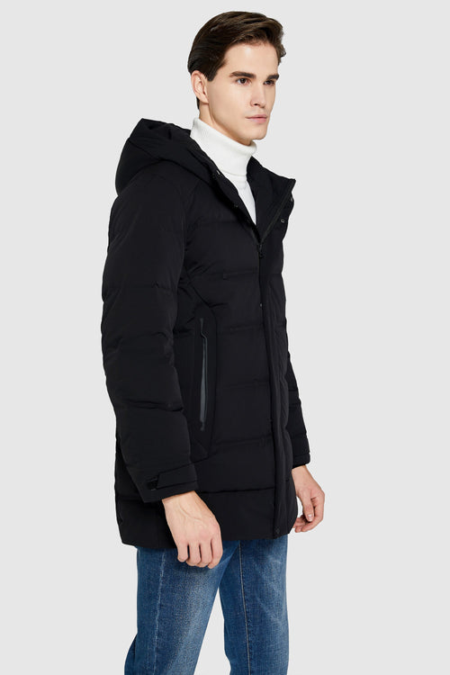 Orolay-Double Snap Thickened Down Jacket-#color_Black