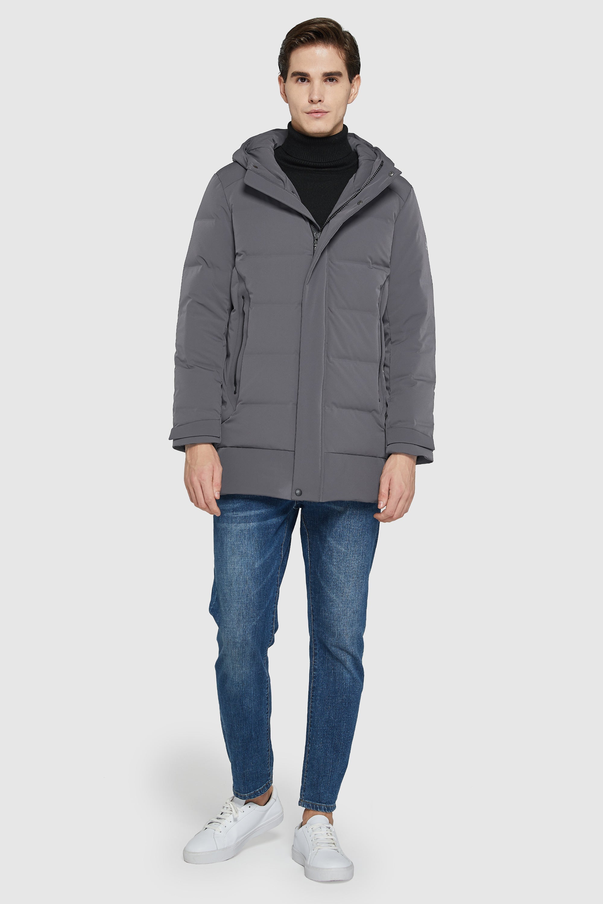 Orolay-Double Snap Thickened Down Jacket-#color_Quiet Shade