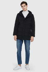 Orolay-Double Snap Thickened Down Jacket-#color_Black