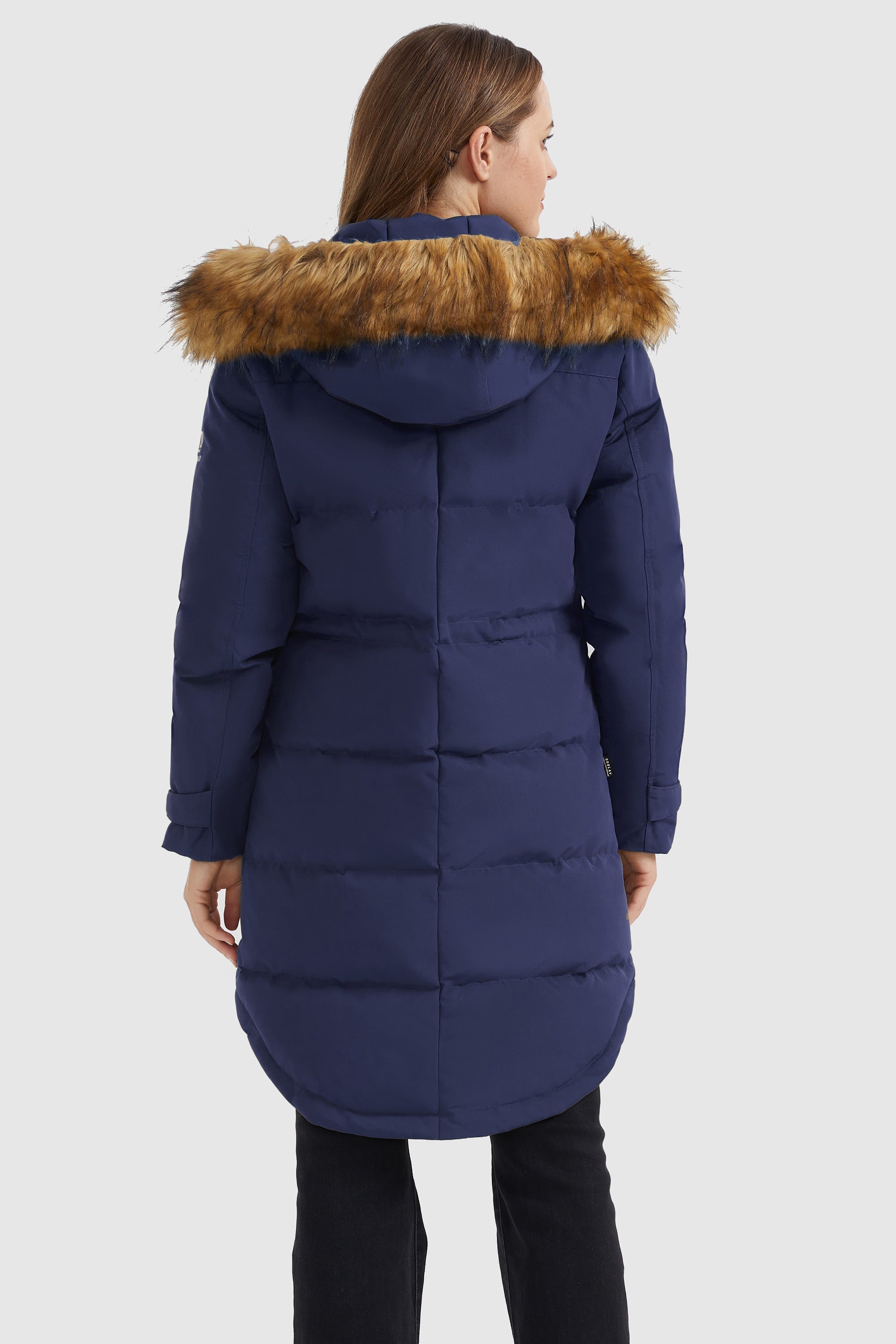 Orolay-Drawstring Hooded Thickened Down Coat-#color_Beacon Blue