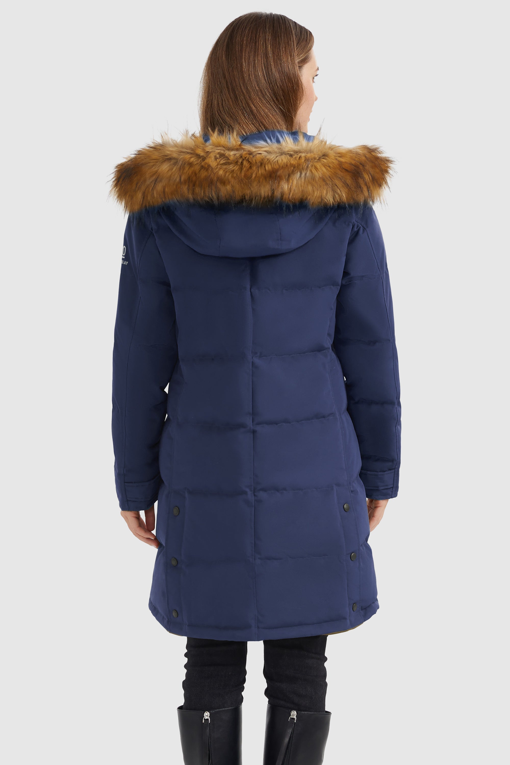 Orolay-Drawstring Hooded Thickened Puffer Down Coat-#color_Beacon Blue