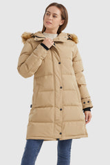 Orolay-Drawstring Hooded Thickened Puffer Down Coat-#color_Sand