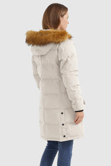 Orolay-Drawstring Hooded Thickened Puffer Down Coat-#color_Tofu