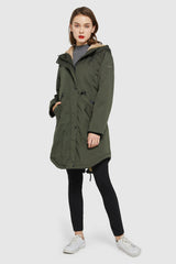 Orolay-Drawstring Waist Fleece-Lined Parka-Drawstring Waist Fleece - Lined Parka - Orolay, #color_Tap Shoe