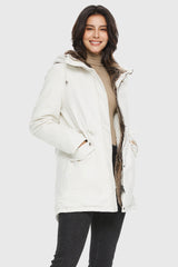 Orolay-Faux Fur Lined Military Fleece Parka-#color_Tofu