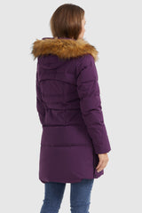 Orolay-Faux Fur Trim Hood Winter Down Jacket-#color_Charisma