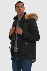 Orolay-Faux Fur Winter Parka Jacket- #color_black